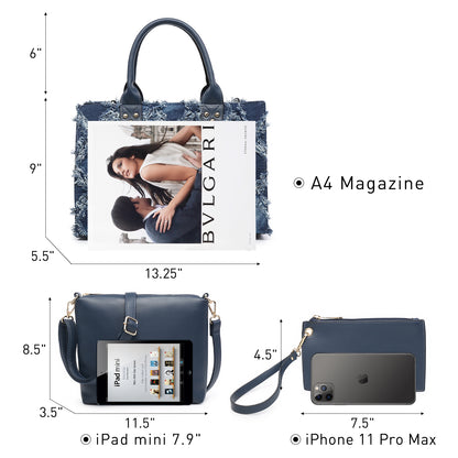 Dasein Purses Handbags for Women Tote Wallet Set Top Handle Satchel Shoulder Hobo Bag 3pcs