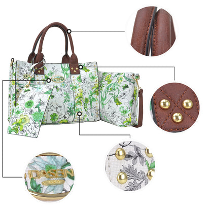 Dasein Purses Handbags for Women Tote Wallet Set Top Handle Satchel Shoulder Hobo Bag 3pcs