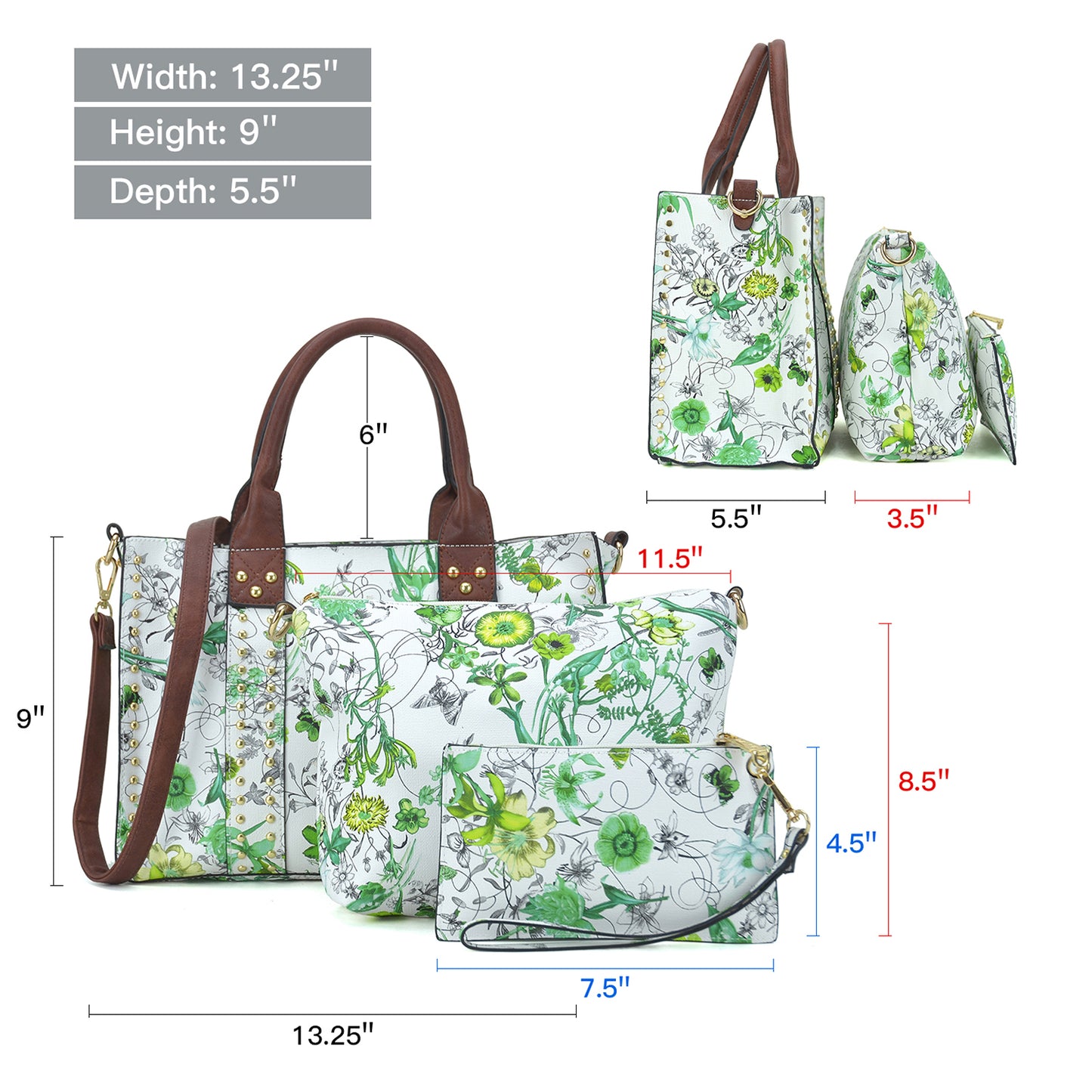 Dasein Purses Handbags for Women Tote Wallet Set Top Handle Satchel Shoulder Hobo Bag 3pcs