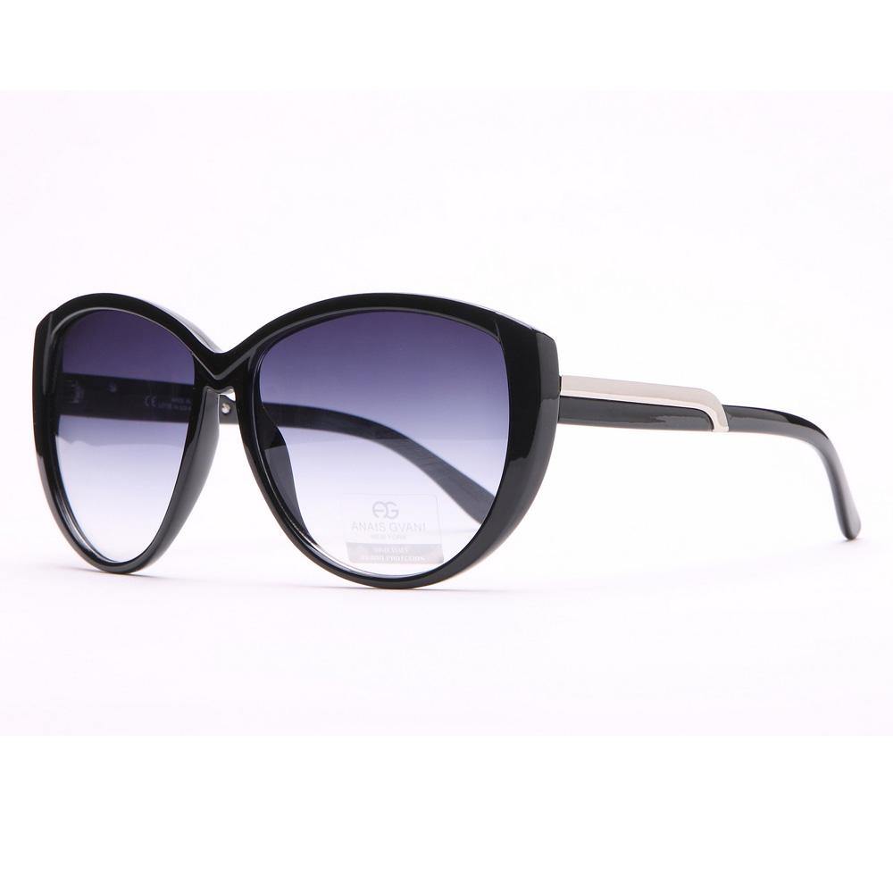Classic Round Sunglasses w/ Soft Pointy Angles and Side Metallic Accent