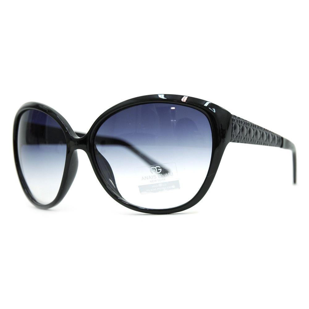 Oversized Fashion Sunglasses w/ Quilt-like Texture Design on Side