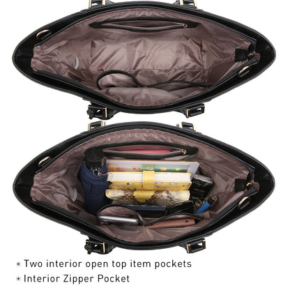 Fashion Stitching Color Large Tote Bag with Matching Wallet Dasein