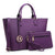 Fashion Stitching Color Large Tote Bag with Matching Wallet Dasein