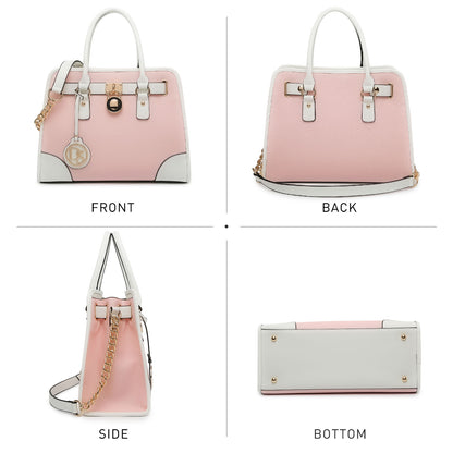 Two-Tone Handbag with Matching Wallet