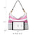 Striped Corner Patched Hobo Bag