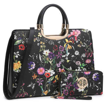 Fashion Pattern Embossed Handbag with Matching Wallet