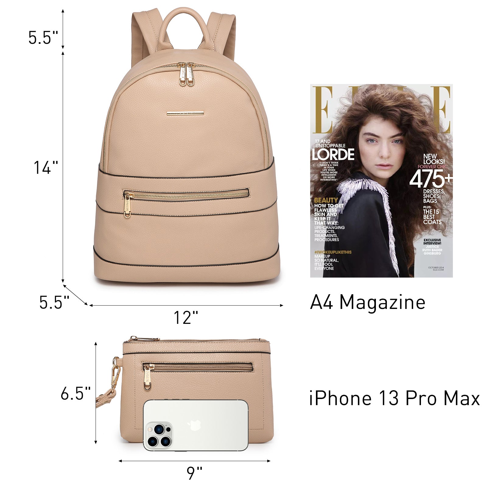 Fashion Casual Women Backpack with Matching Wristlet 2Pcs Set l Dasein