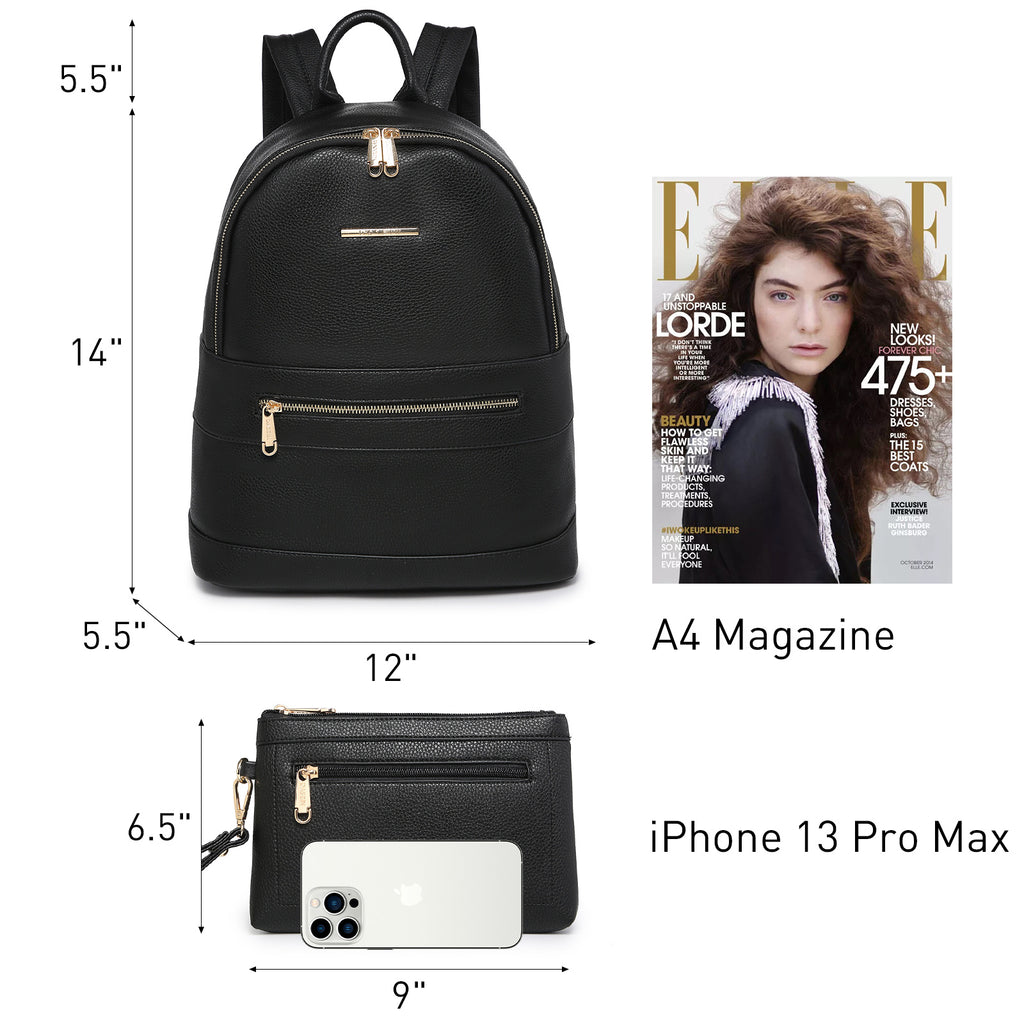 Fashion Casual Women Backpack with Matching Wristlet 2Pcs Set l Dasein