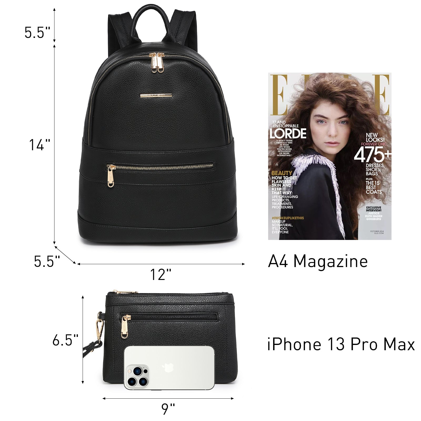 Fashion Casual Women Backpack with Matching Wristlet 2Pcs Set l Dasein