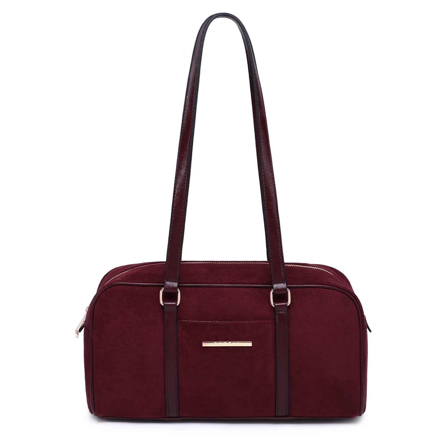 Dasein Suede Look Structured Shoulder Tote  Long Strap Handbag for Work, Travel & Everyday Use