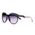 Women's Fashionable Round Frame Sunglasses w/ Stripe & Stroke Accents
