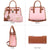 Two-Tone Handbag with Matching Wallet - Dasein Bags