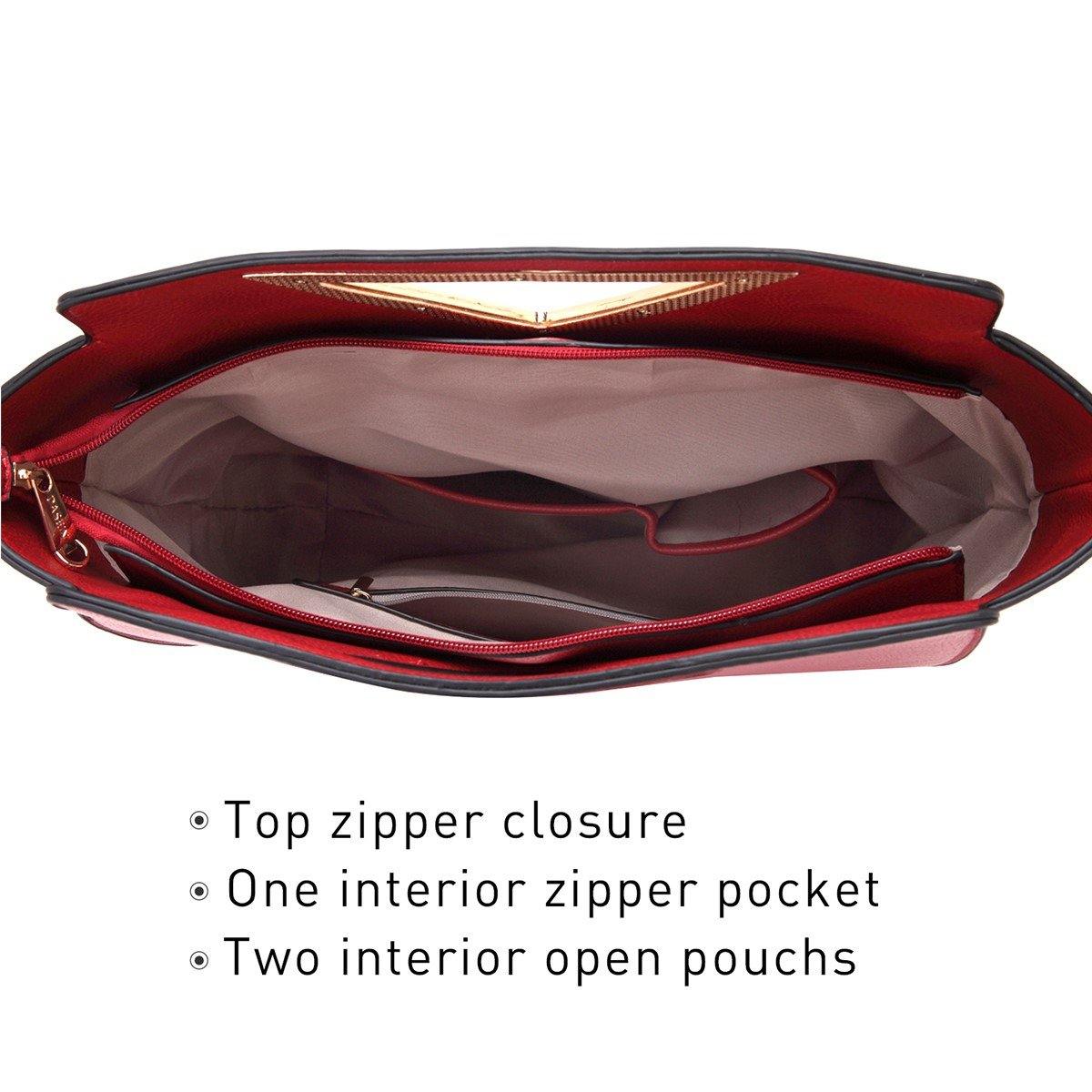 Fashion Design Chic Triangle Handle Shoulder Bag with Matching Wallet l Dasein - Dasein Bags