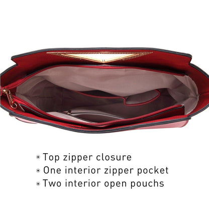 Fashion Design Chic Triangle Handle Shoulder Bag with Matching Wallet l Dasein - Dasein Bags