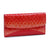 Woman Fashion Snake Skin Fold Over Flap Checkbook Wallet - Dasein Bags