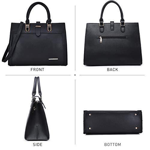 Women Flap-over Belt Top Handle Tote Satchel Purse Work Bag Matching Wristlet bag丨Dasein - Dasein Bags