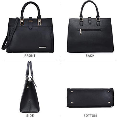 Women Flap-over Belt Top Handle Tote Satchel Purse Work Bag Matching Wristlet bag丨Dasein - Dasein Bags