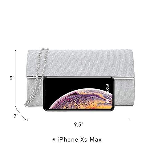 Glitter Gold Trim Evening Clutch - Dasein Bags