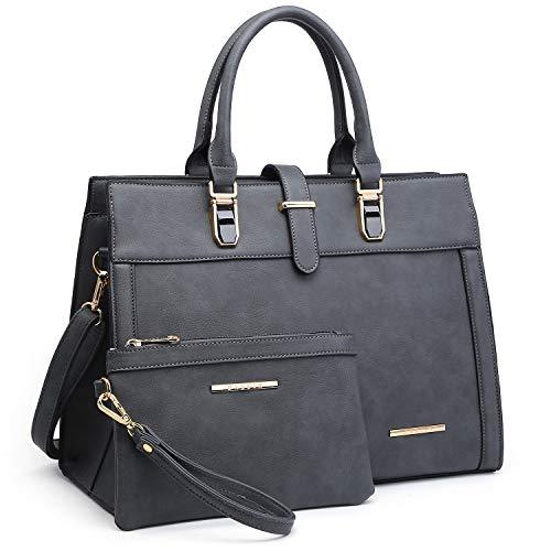 Women Flap-over Belt Top Handle Tote Satchel Purse Work Bag Matching Wristlet bag丨Dasein - Dasein Bags