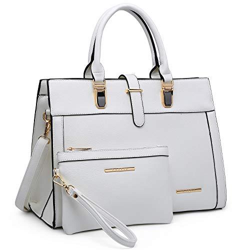 Women Flap-over Belt Top Handle Tote Satchel Purse Work Bag Matching Wristlet bag丨Dasein - Dasein Bags
