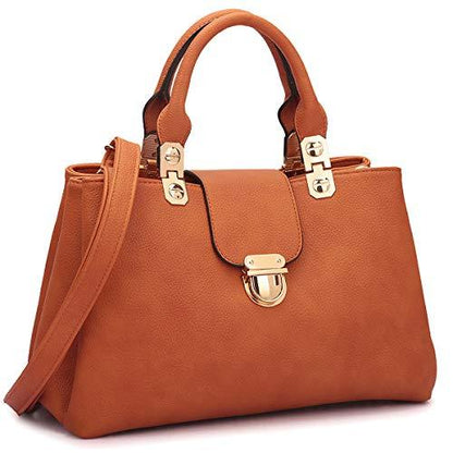 Women Solid Color Medium Top Handle Tote Bag Vegan Leather丨Dasein - Dasein Bags