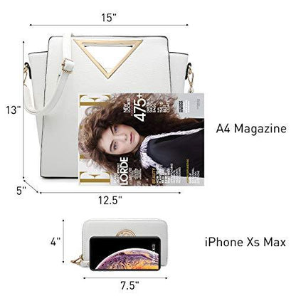 Fashion Design Chic Triangle Handle Shoulder Bag with Matching Wallet丨Dasein - Dasein Bags