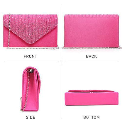 Rhinestone Envelope Evening Clutch - Dasein Bags