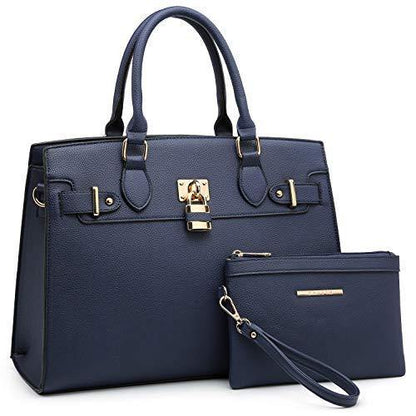 Classic Padlock Handbag with Matching Wallet - Dasein Bags