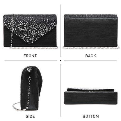 Rhinestone Envelope Evening Clutch - Dasein Bags