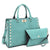 Studded Handbag with Matching Wristlet - Dasein Bags