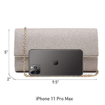 Glitter Gold Trim Evening Clutch - Dasein Bags