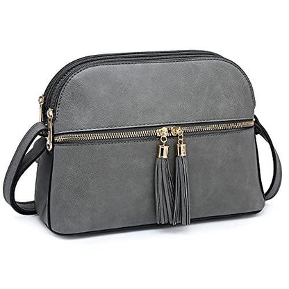 Tassel Front Zipper Crossbody Bag - Dasein Bags