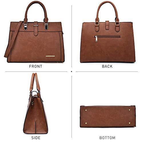 Women Flap-over Belt Top Handle Tote Satchel Purse Work Bag Matching Wristlet bag l Dasein - Dasein Bags