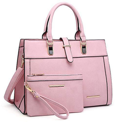 Women Flap-over Belt Top Handle Tote Satchel Purse Work Bag Matching Wristlet bag丨Dasein - Dasein Bags