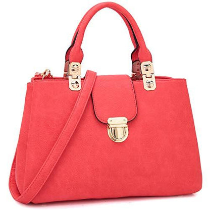 Women Solid Color Medium Top Handle Tote Bag Vegan Leather丨Dasein - Dasein Bags