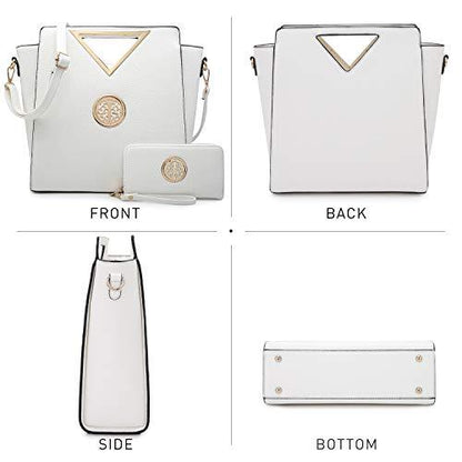 Fashion Design Chic Triangle Handle Shoulder Bag with Matching Wallet丨Dasein - Dasein Bags