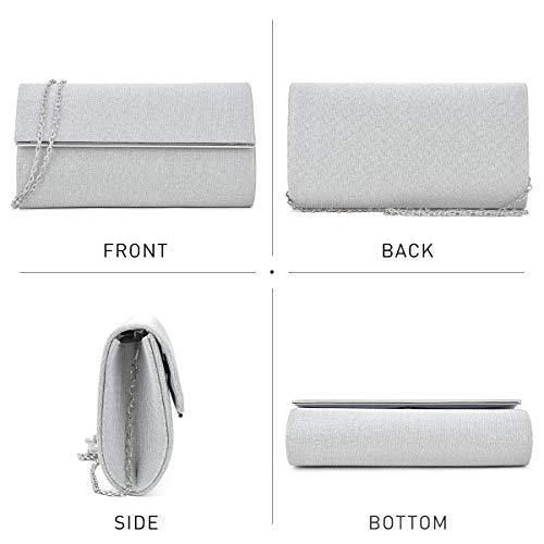 Glitter Gold Trim Evening Clutch - Dasein Bags