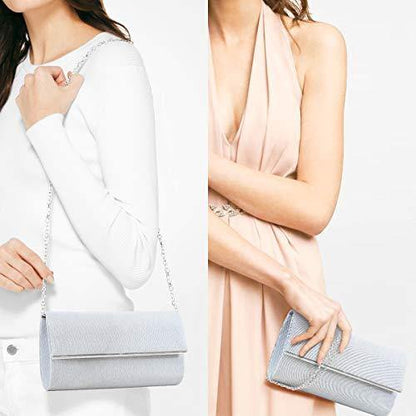 Glitter Gold Trim Evening Clutch - Dasein Bags