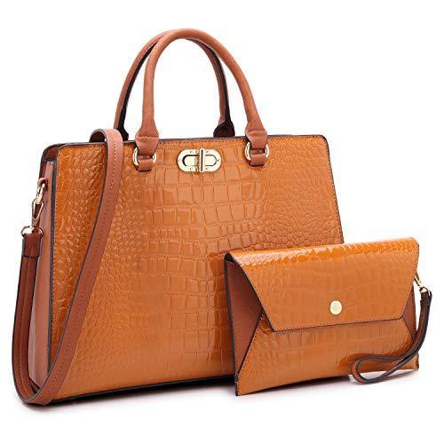 Fashion Pattern Embossed Handbag with Matching Wristlet l Dasein - Dasein Bags
