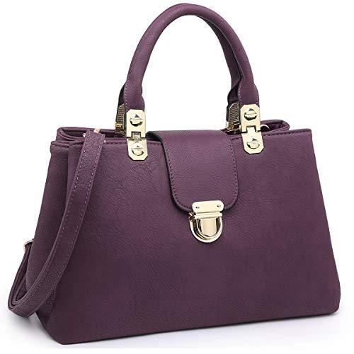 Women Solid Color Medium Top Handle Tote Bag Vegan Leather丨Dasein - Dasein Bags