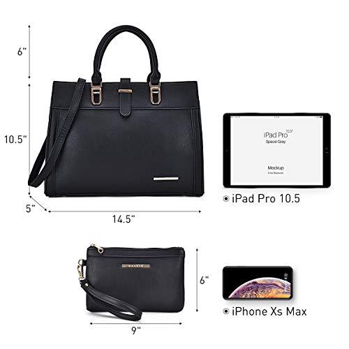 Women Flap-over Belt Top Handle Tote Satchel Purse Work Bag Matching Wristlet bag丨Dasein - Dasein Bags