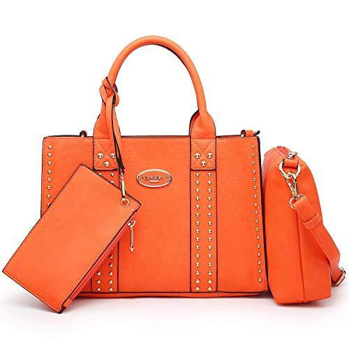 Studded 3-in-1 Top Handle Tote Handbag l Dasein - Dasein Bags