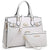 Ladies Shoulder Bag Top Handle Satchel Tote Work Bag with Matching Clutch l Dasein - Dasein Bags