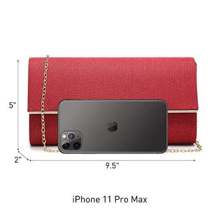 Glitter Gold Trim Evening Clutch - Dasein Bags