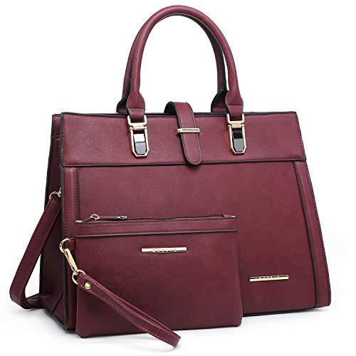 Women Flap-over Belt Top Handle Tote Satchel Purse Work Bag Matching Wristlet bag丨Dasein - Dasein Bags