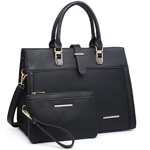 Women Flap-over Belt Top Handle Tote Satchel Purse Work Bag Matching Wristlet bag丨Dasein - Dasein Bags