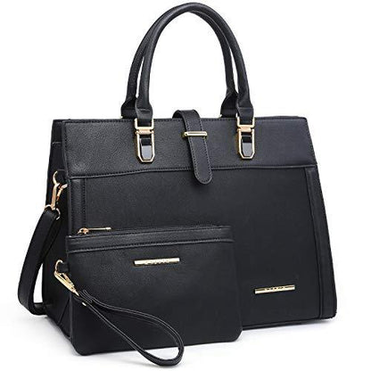 Women Flap-over Belt Top Handle Tote Satchel Purse Work Bag Matching Wristlet bag丨Dasein - Dasein Bags