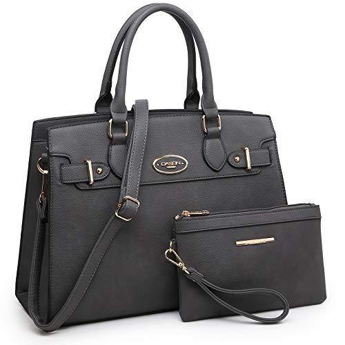 Ladies Shoulder Bag Top Handle Satchel Tote Work Bag with Matching Clutch l Dasein - Dasein Bags
