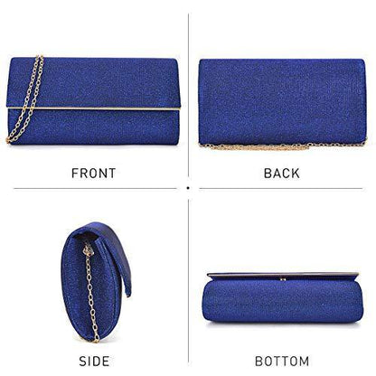 Glitter Gold Trim Evening Clutch - Dasein Bags