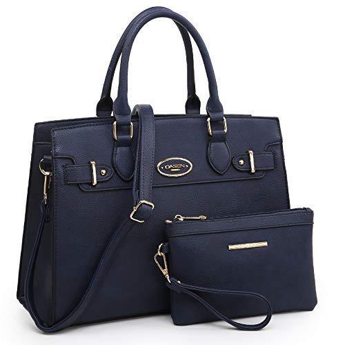 Ladies Shoulder Bag Top Handle Satchel Tote Work Bag with Matching Clutch l Dasein - Dasein Bags